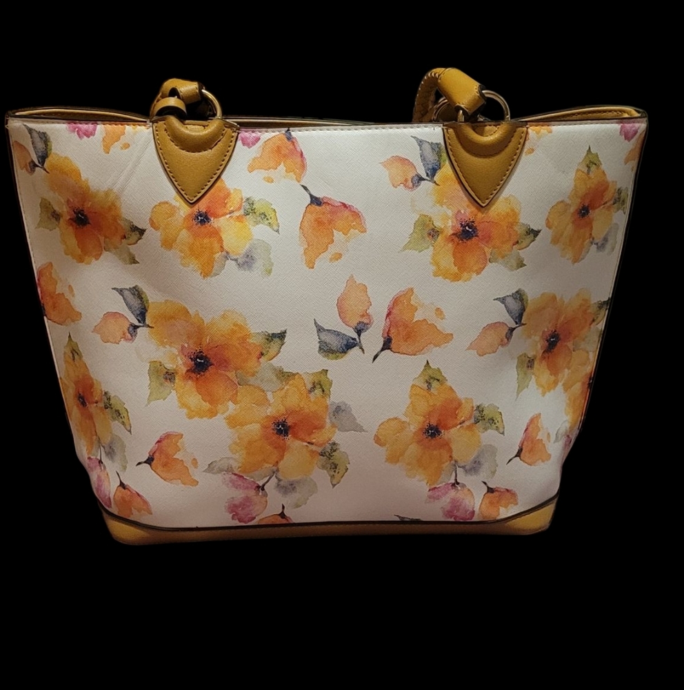 Nanette Lepore Floral Tote with Orange and Yellow Accents - Picture 3 of 6